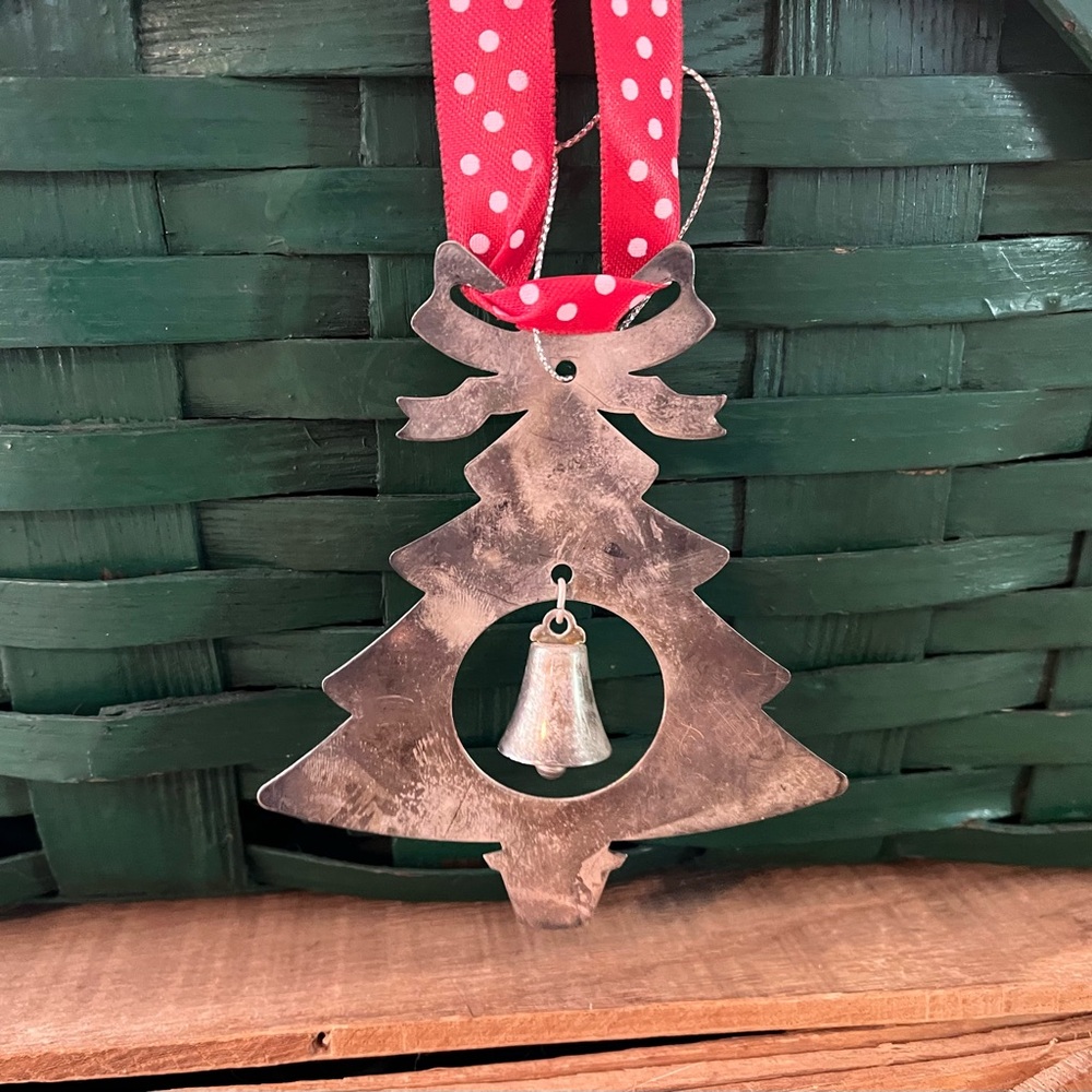 Tarnished vintage Christmas tree bell ornament